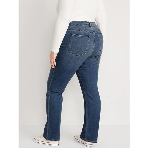 Old Navy Curvy Extra High Waisted Button-Fly Kicker Boot Cut Jeans 28 - Picture 2 of 2